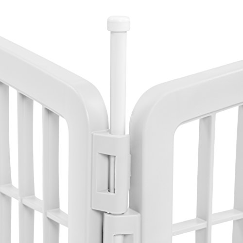 IRIS USA Dog Playpen, Exercise Pet Playpen without Door, 4-Panel, 24" H, White - Image 6