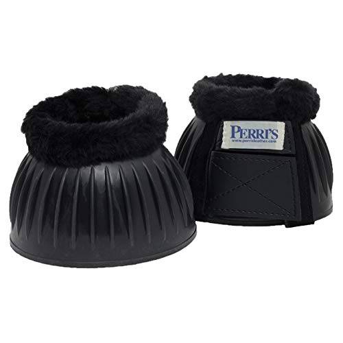 Perri's Double Velcro Fleece Bell Boots, Black, Large