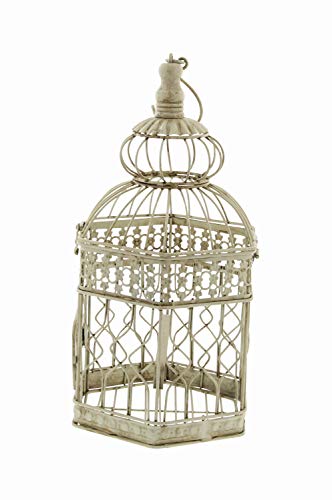Deco 79 Vintage Metal Birdcage, Set of 2, 21", 18"H, Cream - Image 7