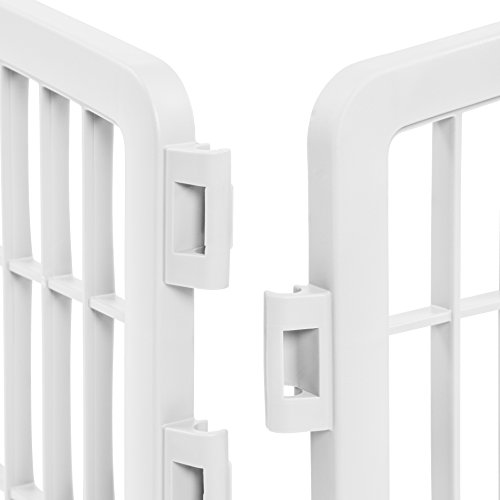 IRIS USA Dog Playpen, Exercise Pet Playpen without Door, 4-Panel, 24" H, White - Image 7