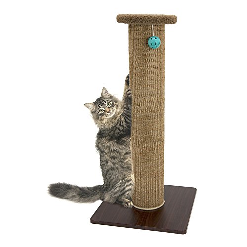 Kitty City Premium 32 inch Tall Woven Sisal Carpet Cat Scratching Post, Cat Scratching Furniture, Cat Post, 15.8 x 15.8 x 32 inches, Model Number: CM-0262-CS01