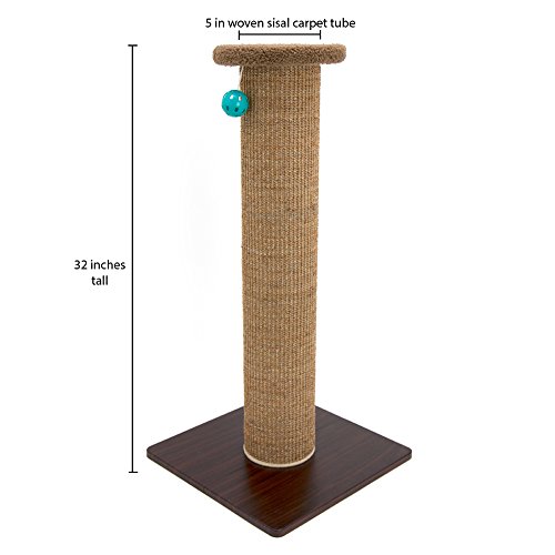 Kitty City Premium 32 inch Tall Woven Sisal Carpet Cat Scratching Post, Cat Scratching Furniture, Cat Post, 15.8 x 15.8 x 32 inches, Model Number: CM-0262-CS01 - Image 5