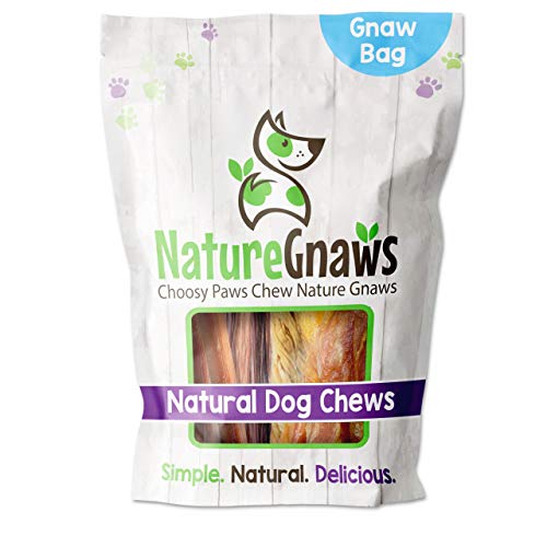 Nature Gnaws - Long Lasting Dog Chews for Dogs - Puppy Chew Treats - Chew Bones - Puppy Bully Sticks and Chew Sticks - Puppy Bones for Teething - Combo Bag - Natural, Rawhide Free (12 Count)
