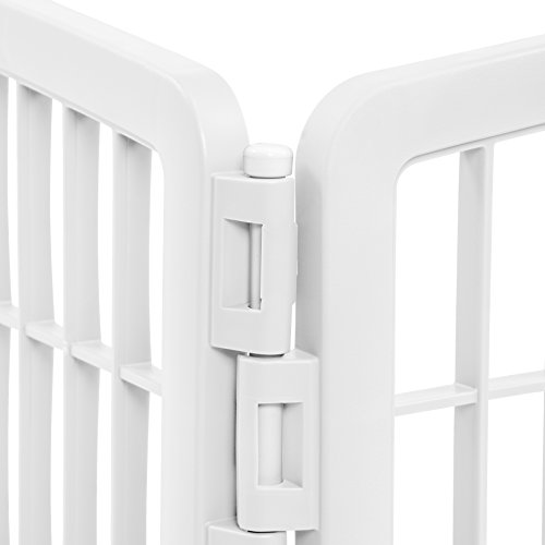 IRIS USA Dog Playpen, Exercise Pet Playpen without Door, 4-Panel, 24" H, White - Image 5