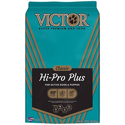 VICTOR Super Premium Dog Food – Hi-Pro Plus Dry Dog Food – 30% Protein, Gluten Free - for High Energy and Active Dogs & Puppies, 40lbs