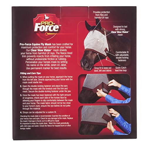 Pro-Force Equine Fly Mask | Horse Fly Mask with UV Protection | Adjustable Fit for Comfort | Without Ears - Image 2