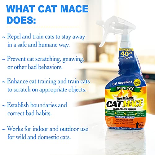 Nature's MACE Cat Repellent 40oz Spray/Treats 1,000 Sq. Ft. / Keep Cats Out of Your Lawn and Garden/Train Your Cat to Stay Out of Bushes/Safe to use Around Children & Plants - Image 5