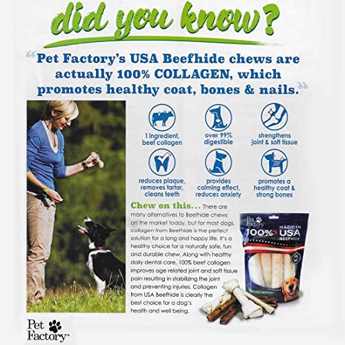 Pet Factory 100% Made in USA Beefhide Chip Rolls Dog Chews, Natural Flavor, Treats for Small & Medium Dogs - 5", 22 Count/1 Pack - Image 2
