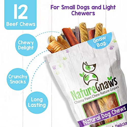 Nature Gnaws - Long Lasting Dog Chews for Dogs - Puppy Chew Treats - Chew Bones - Puppy Bully Sticks and Chew Sticks - Puppy Bones for Teething - Combo Bag - Natural, Rawhide Free (12 Count) - Image 8