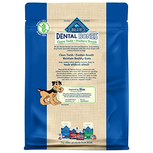 Blue Buffalo Dental Bones Mini Natural Dental Chew Dog Treats, (5-15 lbs) 27-oz Bag Value Pack - Image 8