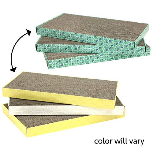 Kitty City XL Wide Corrugate Cat Scratchers 3 Pieces, Cat Scratching, Cat Scratch Pad, Vary, 18 x 10 x 1.5 inches (CM-0204-CS01) - Image 7