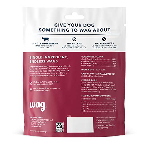 Wag Freeze-Dried Raw Single Ingredient Dog Treats Beef, 3.3oz - Image 7