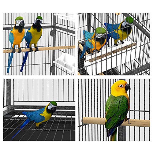 YINTATECH 52-inch Wrought Iron Flight Bird Parakeet Parrot Cage for Large Cockatiel, Canary, Finch, Lovebird, Parrotlet, Conure, Pigeons, African Grey Quaker, Birdcage with Rolling Stand - Image 6