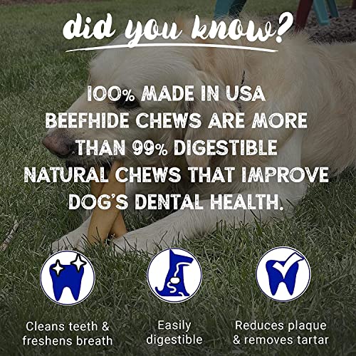 Pet Factory 100% Made in USA Beefhide Chip Rolls Dog Chews, Natural Flavor, Treats for Small & Medium Dogs - 5", 22 Count/1 Pack - Image 5